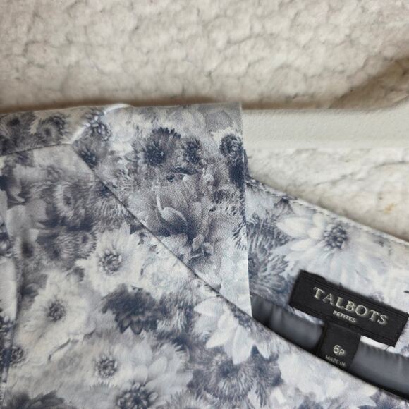 Talbots 6P Floral Cotton Square neckline Classy Dopamine happy dress Bodycon Zip - Picture 11 of 15